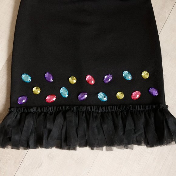 Little Black Dress Sleeveless Faux Jewels Party Recital Special Occasion NWT - Picture 3 of 12